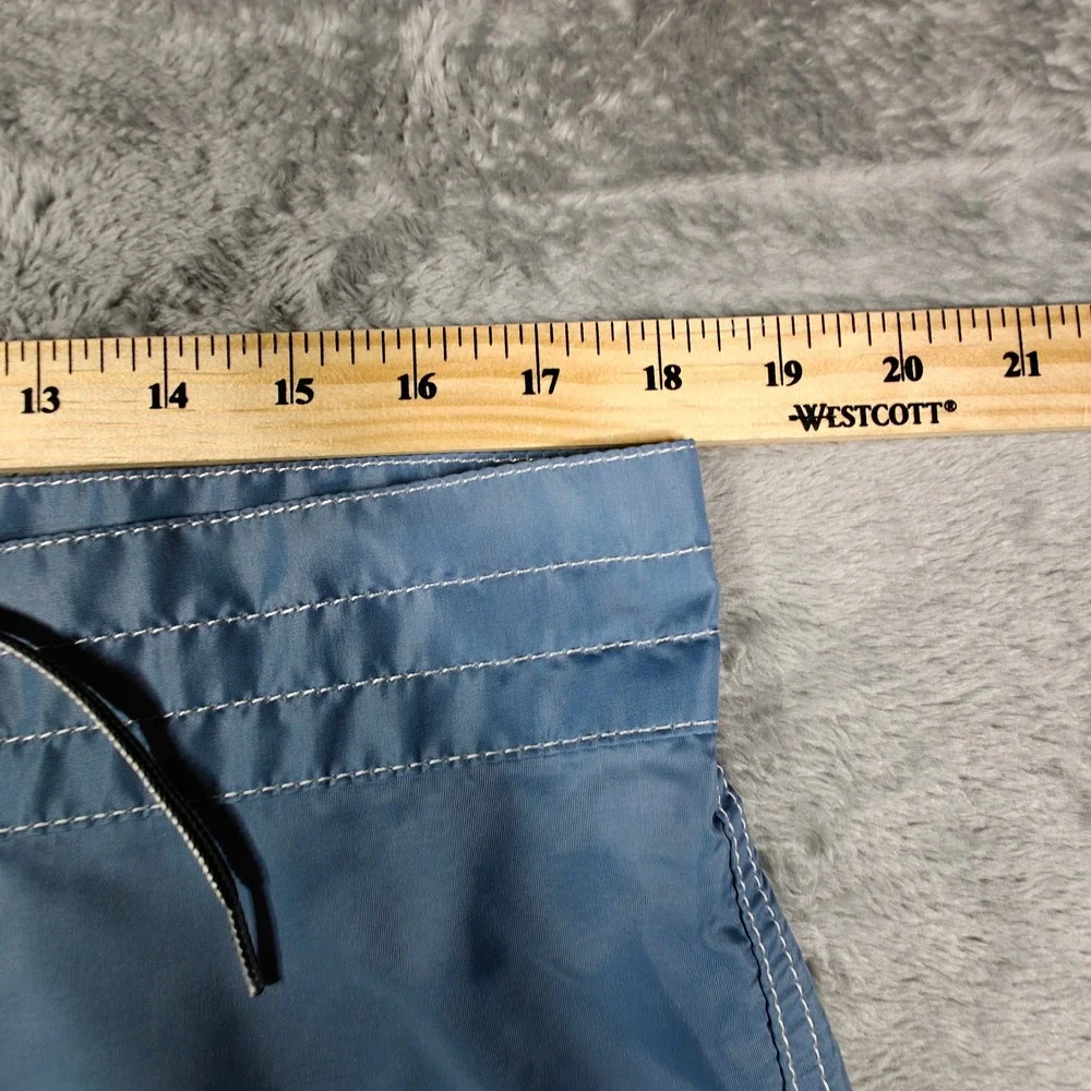 Vintage 90s USA Birdwell Beach Britches Board Shorts Mens 34 Fits 36 Blue Nylon